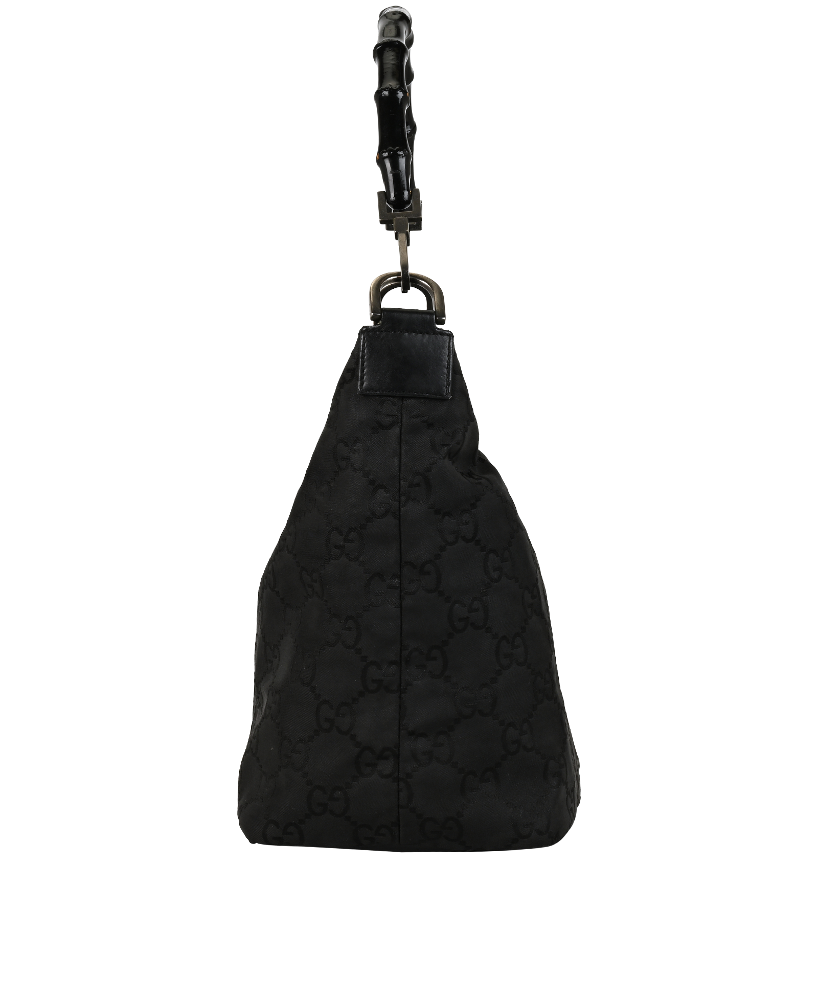 GG Bamboo Hobo, &pound;295, Handbags, Black, Nylon, Bottom view